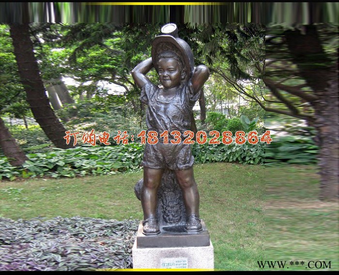 小孩太陽能照明燈雕塑 園林景觀擺件