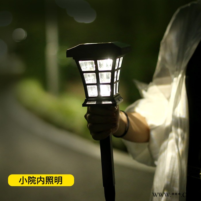 點點1380E 太陽能庭院燈 戶外草坪燈l ed防水柱頭燈別墅花園裝飾插地燈節日氛圍燈路燈