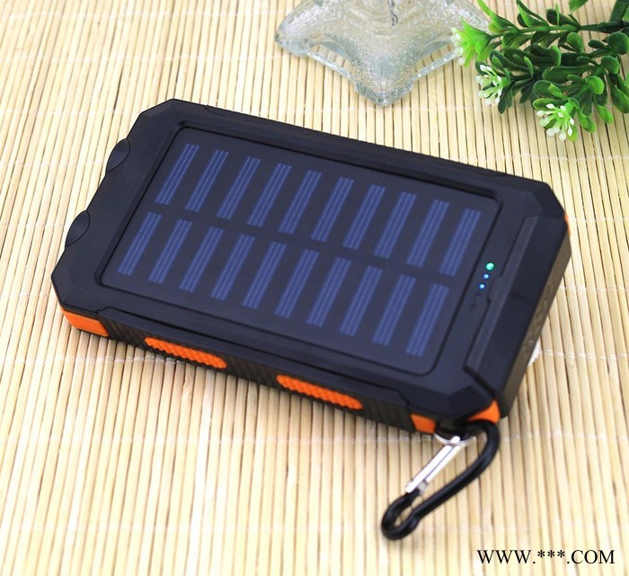太陽能充電寶 新款移動電源 8000毫安 雙LED強光燈 手電筒 指南針  ** 禮品定制