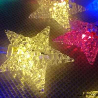 誠(chéng)信直銷太陽(yáng)能LED燈串 圣誕裝飾燈彩燈 氣泡五角星套件