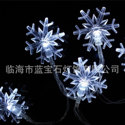 LED裝飾燈串 雪花電池盒圣誕彩燈串 戶外太陽(yáng)能草地?zé)?工藝品