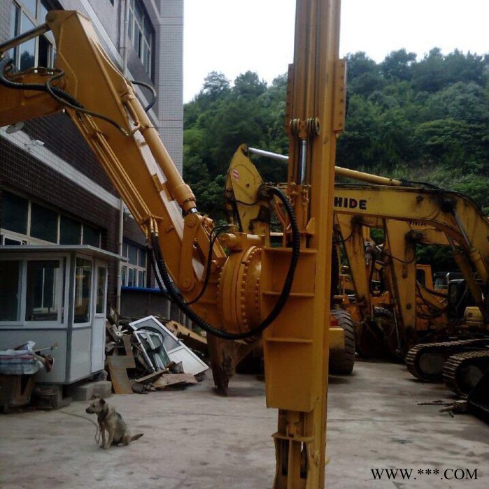 挖改太陽能樁孔鉆機-光伏發(fā)電 挖鉆機 |挖改潛孔鉆機|空壓機外帶|可旋轉360°，接桿