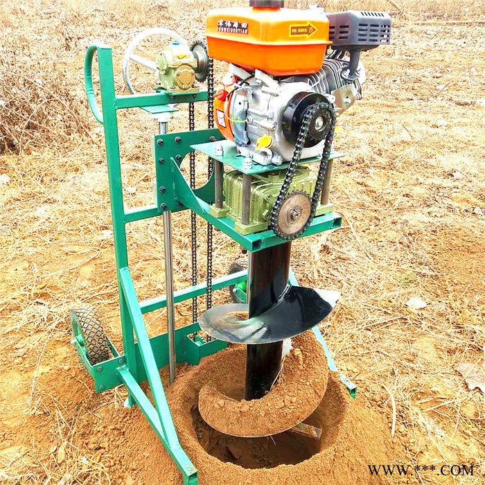 光伏發(fā)電打坑機 汽油大馬力梯田栽樹挖坑機 手推帶輪鉆穴機廠家
