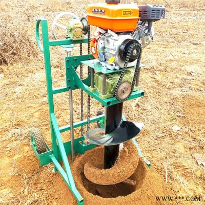 光伏發(fā)電打坑機 汽油大馬力梯田栽樹挖坑機 手推帶輪鉆穴機廠家