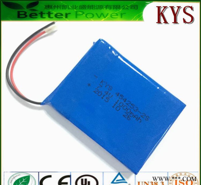 聚合物鋰電池  454253-2S 1000mAh 7.4V