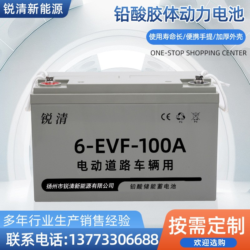 6-EVF-100A電動三輪車動力鉛酸電池洗掃地機觀光車電瓶電池批發