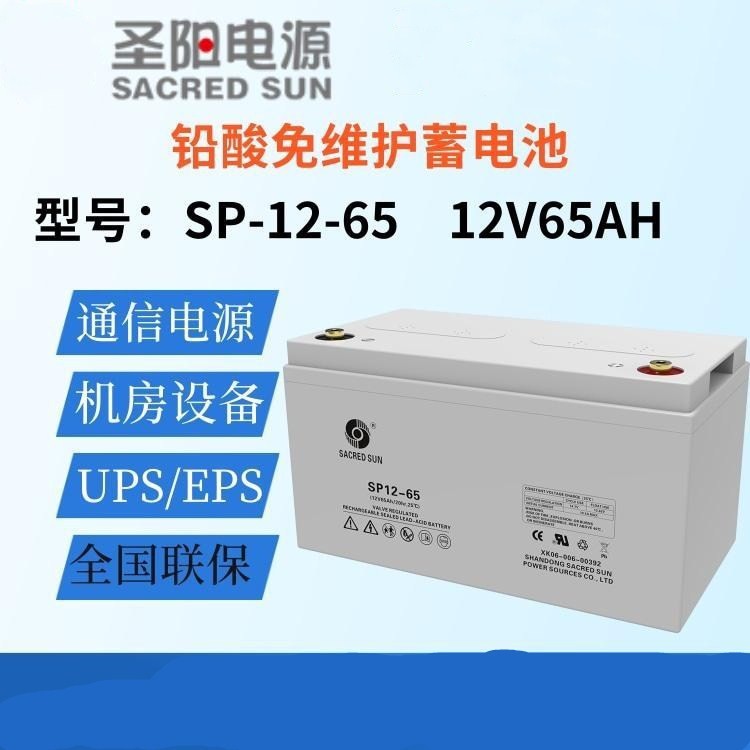 圣陽12V65AH鉛酸蓄電池 GFM-65 SP12-65 UPS直流屏機房蓄電池