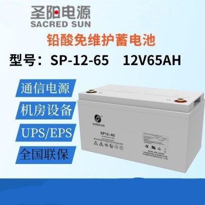 圣陽12V65AH鉛酸蓄電池 GFM-65 SP12-65 UPS直流屏機房蓄電池