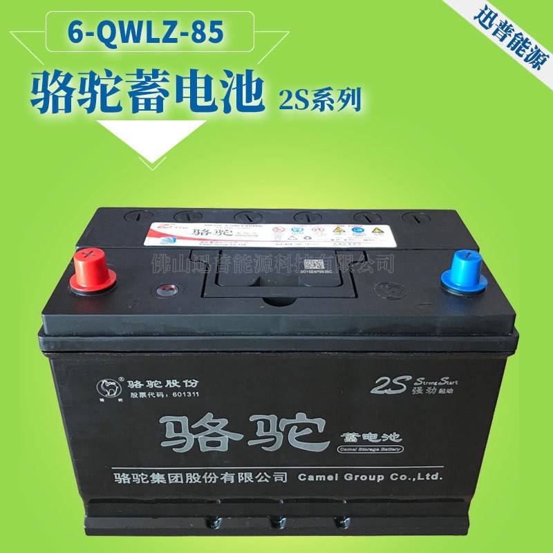 2S駱駝蓄電池12V85Ah 6-QWLZ-85貨車免維護電池 叉車電瓶廠價批發(fā)