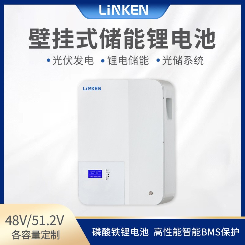 51.2V壁掛式鋰電池 磷酸鐵鋰家庭儲能電池組100AH200AH300AH 并聯
