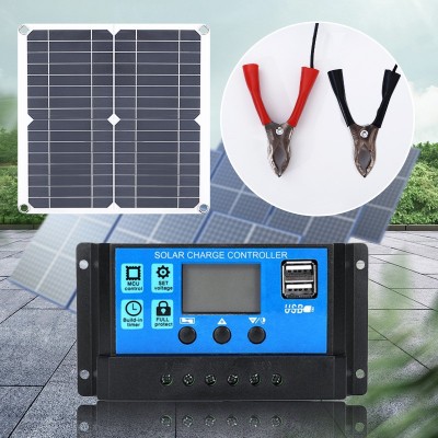 12W 18V太陽能電板單晶太陽能板電源控制器太陽能電池充電器套件