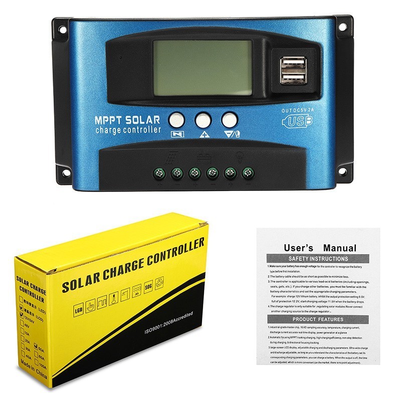 30A-100A MPPT 太陽能控制器 12V/24V 控制器 跨境專供