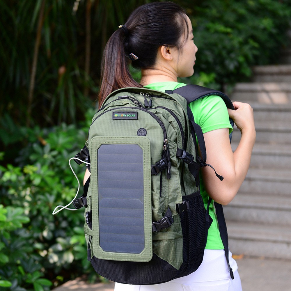 太陽能充電背包戶外騎行露營雙肩包大容量防水耐磨登山包一件代發