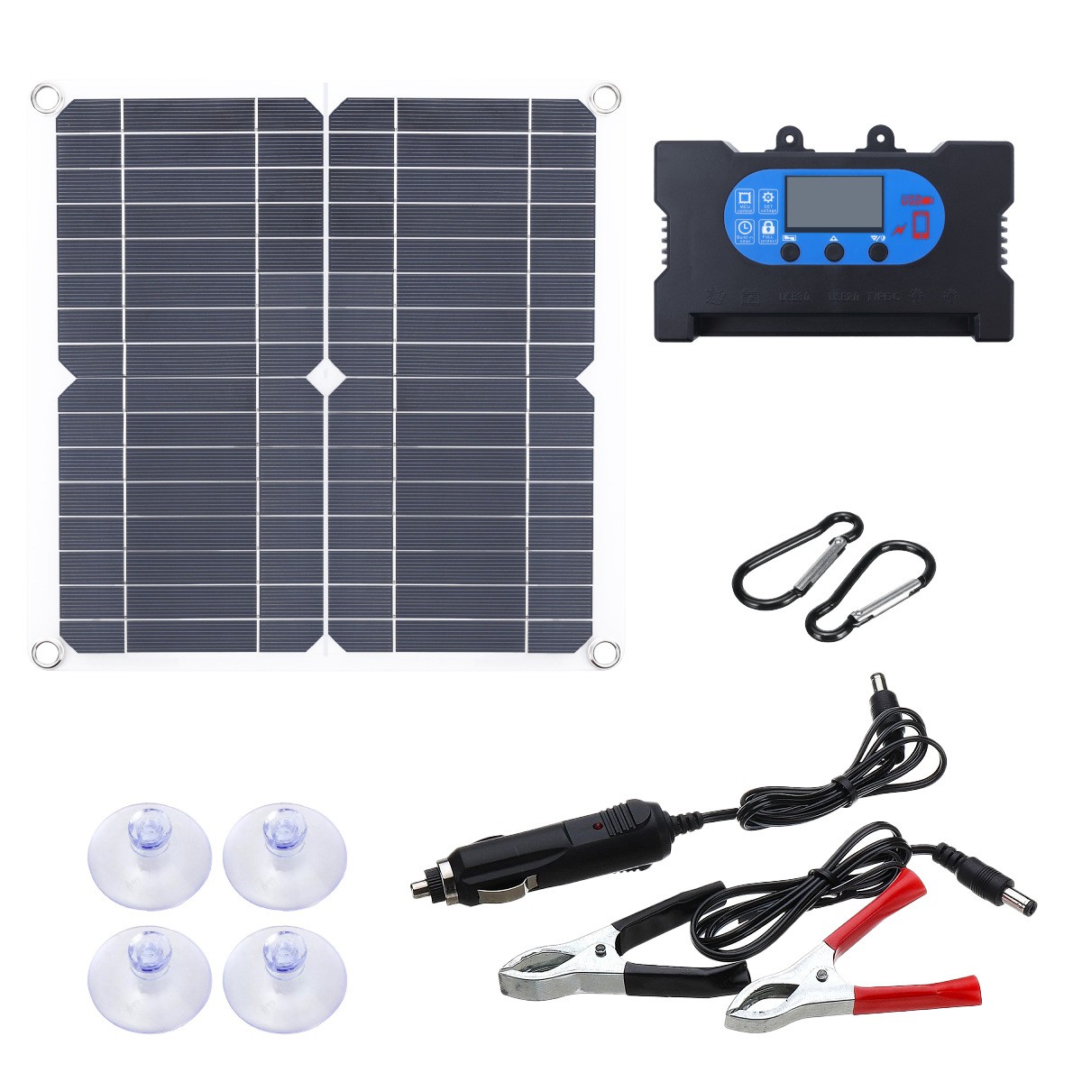 智能充電套裝快充控制器18V12V9V5V 免電池直接驅(qū)動簡便單晶25W