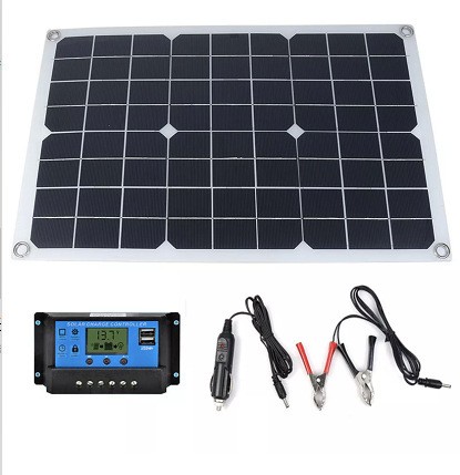 半柔性單晶20W太陽能電池板12V光伏板手機筆記本戶外電源跨境電商