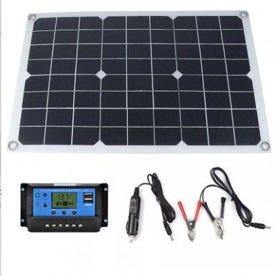 半柔性單晶20W太陽能電池板12V光伏板手機筆記本戶外電源跨境電商