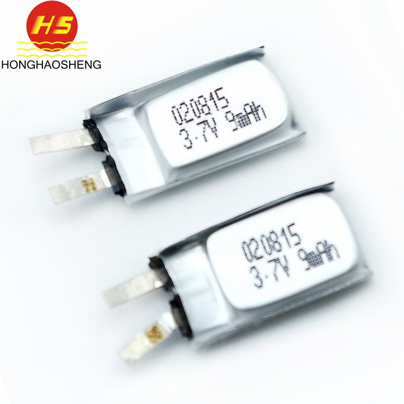 020815 3.7V 9mah超小超薄聚合物鋰電池智能手環藍牙耳機充電電池