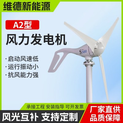 A2小型家用風力發(fā)電機300W新能源供電系統(tǒng)戶外風光互補路燈發(fā)電