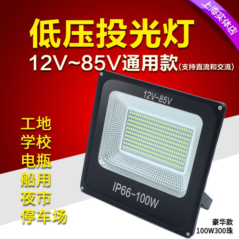 led投光燈低壓36V12V24V防水船用50W夜市地攤電瓶燈直流交流工地