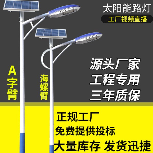 6米30W一體化道路燈新農村led庭院燈太陽能路燈戶外挑臂路燈廠家