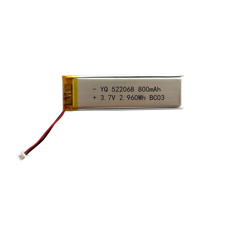 廠家供應522068-800mAh聚合物鋰電池3.7V 美容儀器 錄音筆 燈具