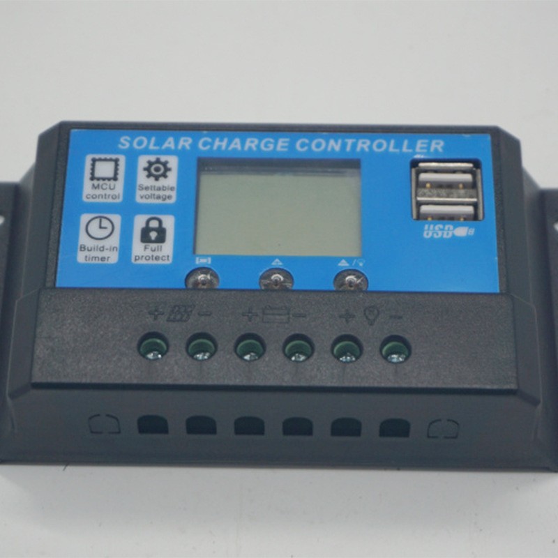 H系列40A50A60A12V24V智能型LCD太陽能控制器藍(lán)色單輸入輸出DC座