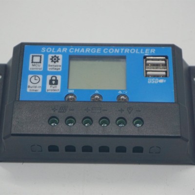 H系列40A50A60A12V24V智能型LCD太陽能控制器藍(lán)色單輸入輸出DC座