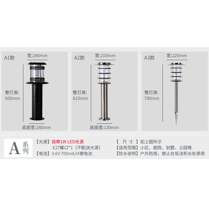 景觀插地庭院燈別墅矮路燈柱燈太陽能燈花園露營草坪燈戶 外庭院燈
