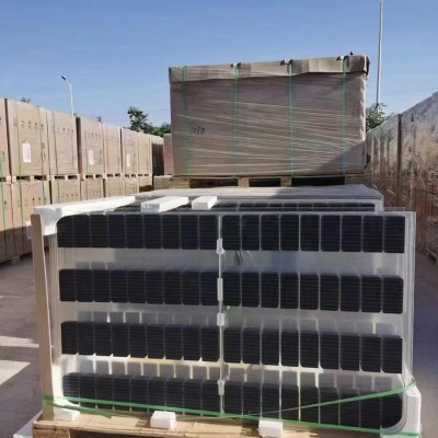 120W雙玻組件太陽能電池板陽光房發電單晶太陽能板高透光雙層玻璃