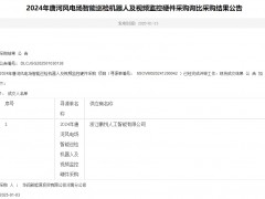 2024年唐河風電場智能巡檢機器人及視頻監控硬件采購詢比采購結果公告